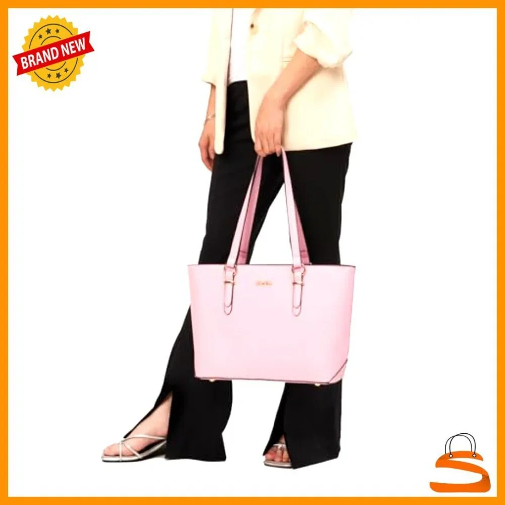 Faux Leather Tote Satchel with Matching Wristlet Wallet Set